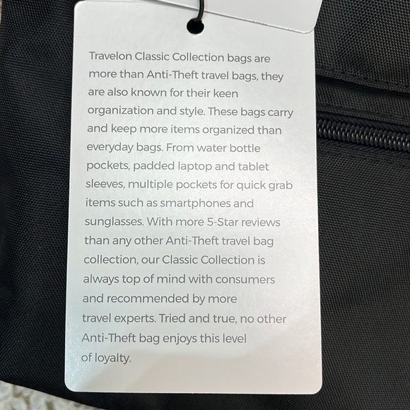 TRAVELON CROSSBODY Travel Black Anti-Theft Classic Mini Shoulder Bag NWT - Picture 14 of 17